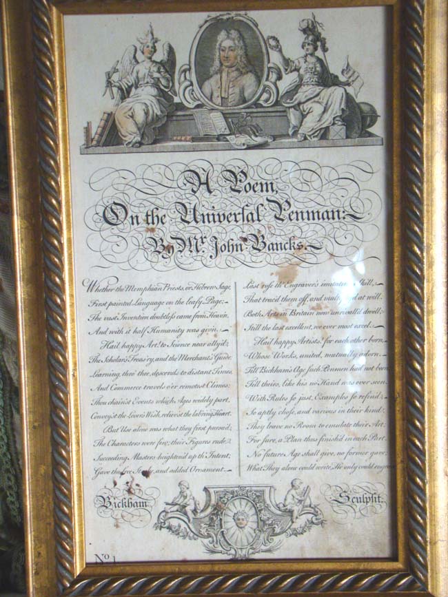 An 18th century engraving entitled "A Poem on the Universal Penman" taken from George Bickham's book "The Universl Penman" published in London in 1741 — image 2
